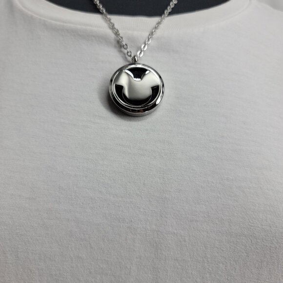 FIKA Mickey Mouse Large Aromatherapy Essential Oils Necklace Pendant Silver - Picture 2 of 7